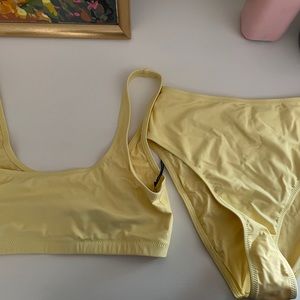 Girlfriend Collective Banana Yellow Bikini Set